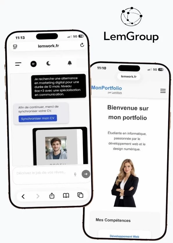 2 smartphones qui affiche du contenus lemworl